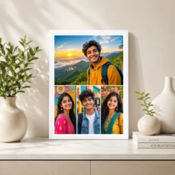 4 Photo Collage Frame Top Full Width Three Bottom Row Layout 7 4 photo collage frame top full width three bottom row india 03 white 2