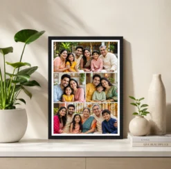 Alternative view of 4 Photo Collage Frame Top Wide Two Mid One Bottom Asymmetric Layout