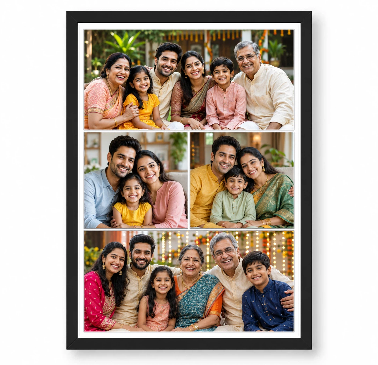 4 Photo Collage Frame Top Wide Two Mid One Bottom Asymmetric Layout 1 4 Photo Collage Frame Top Wide Two Mid One Bottom Asymmetric Layout