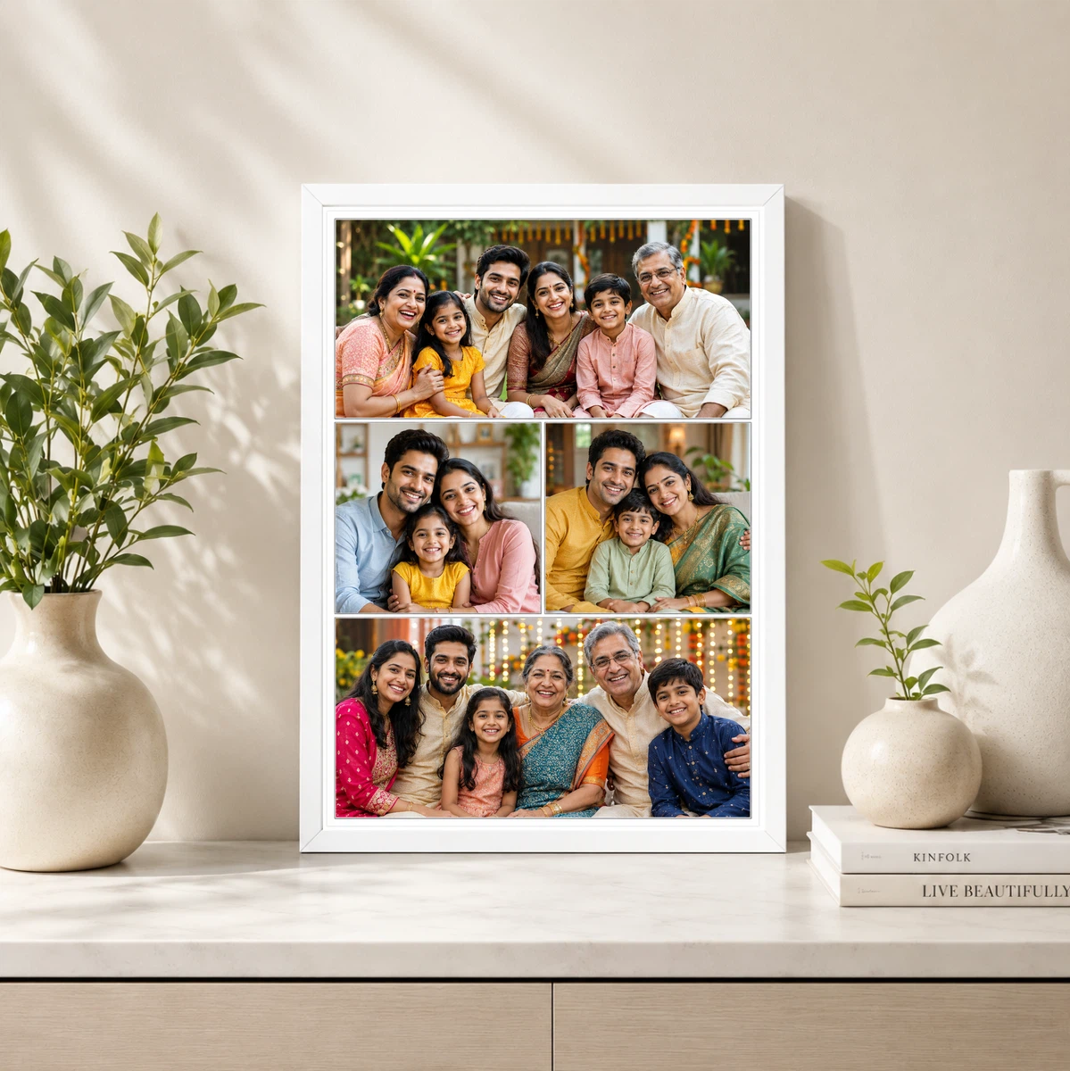4 Photo Collage Frame Top Wide Two Mid One Bottom Asymmetric Layout 4 4 Photo Collage Frame Top Wide Two Mid One Bottom Asymmetric Layout - Image 4