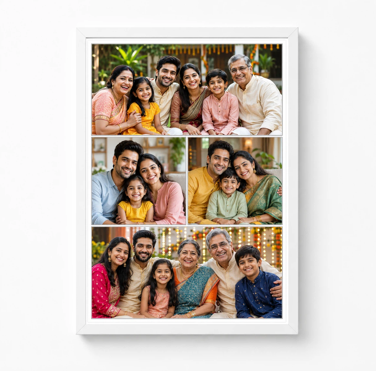 4 Photo Collage Frame Top Wide Two Mid One Bottom Asymmetric Layout 3 4 Photo Collage Frame Top Wide Two Mid One Bottom Asymmetric Layout - Image 3