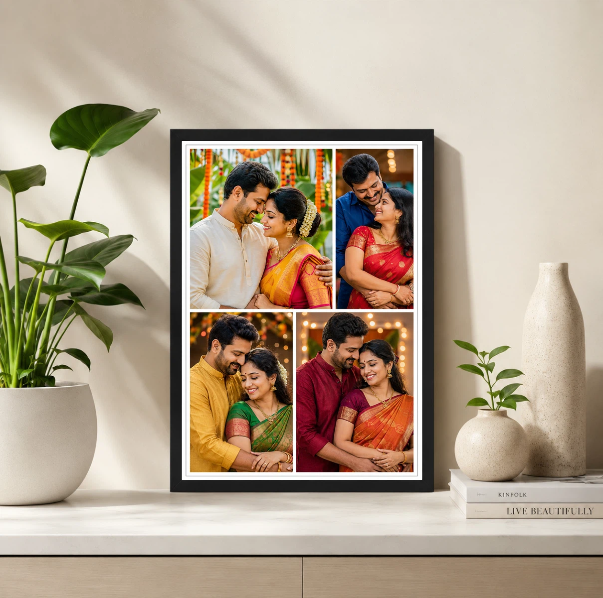 4 Photo Collage Frame Two Wide Landscape Two Portrait Mixed Layout 2 4 Photo Collage Frame Two Wide Landscape Two Portrait Mixed Layout - Image 2