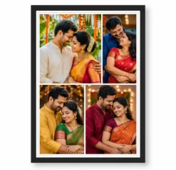 4 Photo Collage Frame Two Wide Landscape Two Portrait Mixed Layout