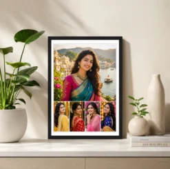 Alternative view of 5 Photo Collage Frame 1 Hero Top Full Width 4 Bottom Row Layout