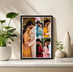 Alternative view of 5 Photo Collage Frame 1 Large Left 4 Right 2x2 Grid Layout