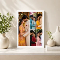 5 photo collage frame 1 large left 4 right 2x2 grid layout india 04 white 2