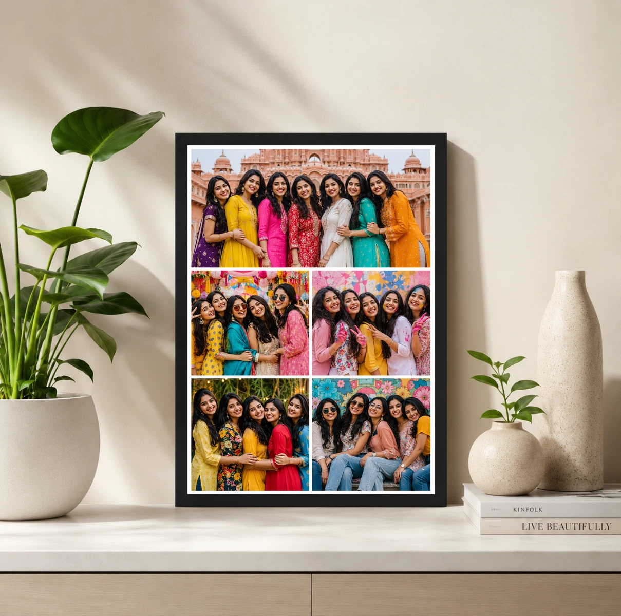 5 Photo Collage Frame 1 Panoramic 2 Mid 2 Bottom Layered Layout 2 5 Photo Collage Frame 1 Panoramic 2 Mid 2 Bottom Layered Layout - Image 2