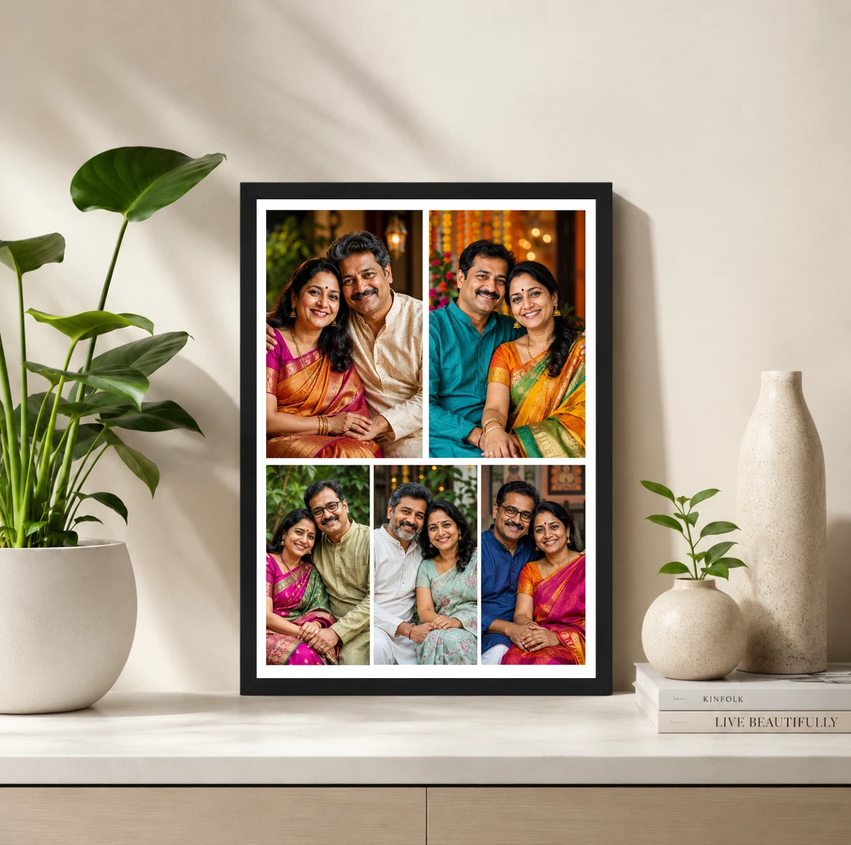 5 Photo Collage Frame 2 Top Row 3 Bottom Row Mixed Layout 2 5 Photo Collage Frame 2 Top Row 3 Bottom Row Mixed Layout - Image 2