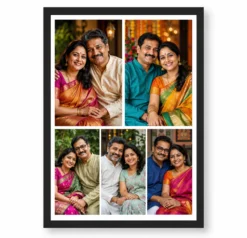 5 Photo Collage Frame 2 Top Row 3 Bottom Row Mixed Layout