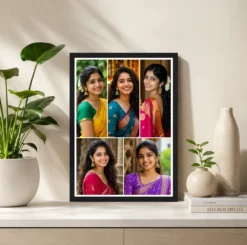Alternative view of 5 Photo Collage Frame Offset Brick Pattern 5 Slot Layout