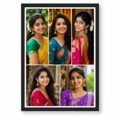 5 Photo Collage Frame Offset Brick Pattern 5 Slot Layout