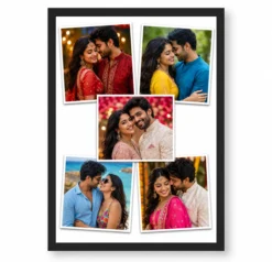 5 Photo Collage Frame Scattered Polaroid 5 Slot Artsy Layout