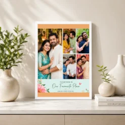 5 photo collage frame soft mint 5 slot fresh modern layout india 02 white 2