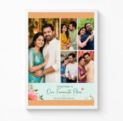 5 photo collage frame soft mint 5 slot fresh modern layout india 02 white main