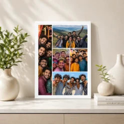 5 photo collage frame tall thin strip 4 mixed right layout india 12 white 2
