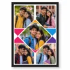 5 photo collage frame x pattern 5 slot diagonal layout india 13 black main