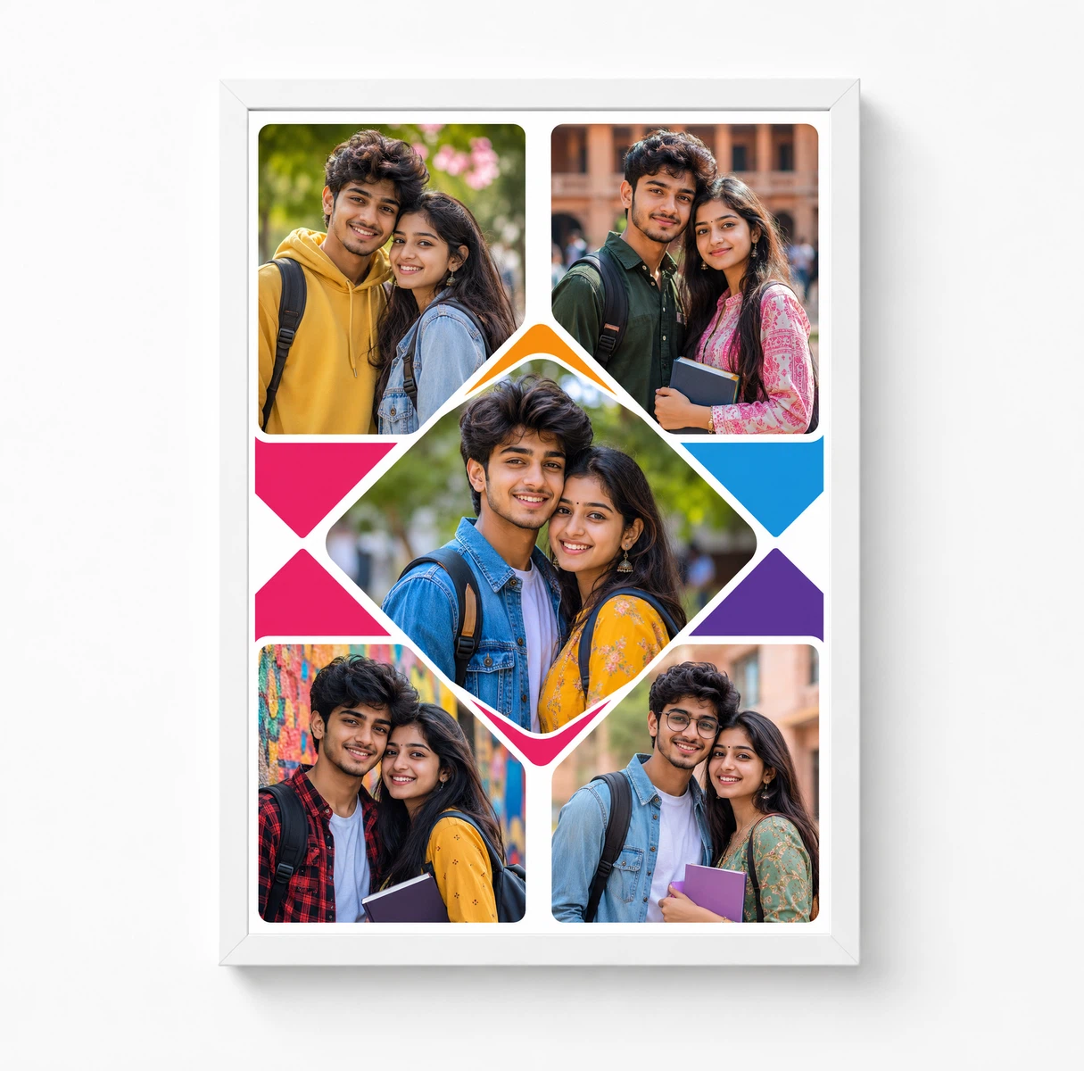 5 Photo Collage Frame X-Pattern 5 Slot Diagonal Layout 3 5 Photo Collage Frame X-Pattern 5 Slot Diagonal Layout - Image 3