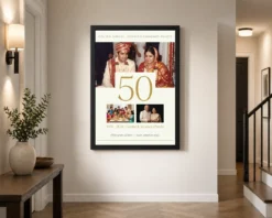 Alternative view of 50 Years Golden Anniversary Milestone Elegant Celebration Photo Frame