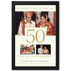 50 Years Golden Anniversary Milestone Elegant Celebration Photo Frame