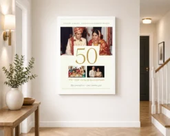 50 years golden anniversary milestone elegant celebration photo frame 03 white 2