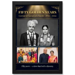 50th Anniversary Golden Jubilee Couple 50 Years Together Photo Frame