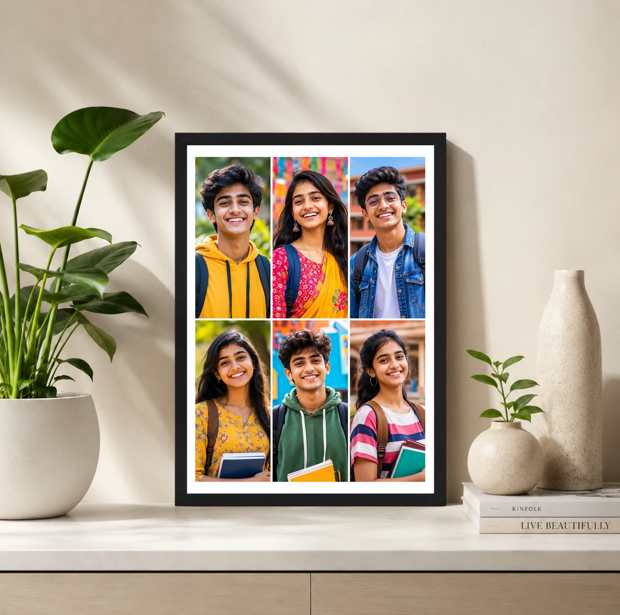 6 Photo Collage Frame 6 Portrait Pair Row Layout 2 6 Photo Collage Frame 6 Portrait Pair Row Layout - Image 2