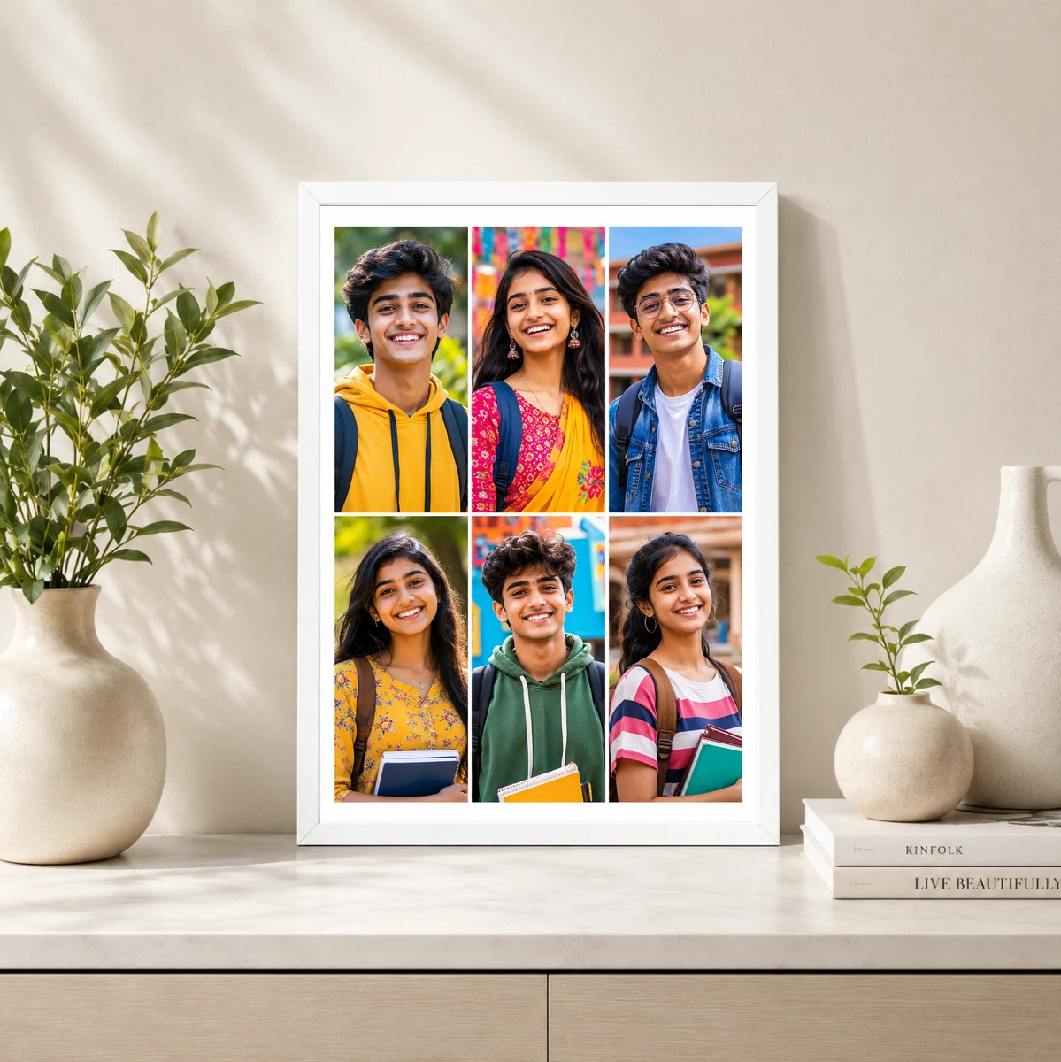 6 Photo Collage Frame 6 Portrait Pair Row Layout 4 6 Photo Collage Frame 6 Portrait Pair Row Layout - Image 4