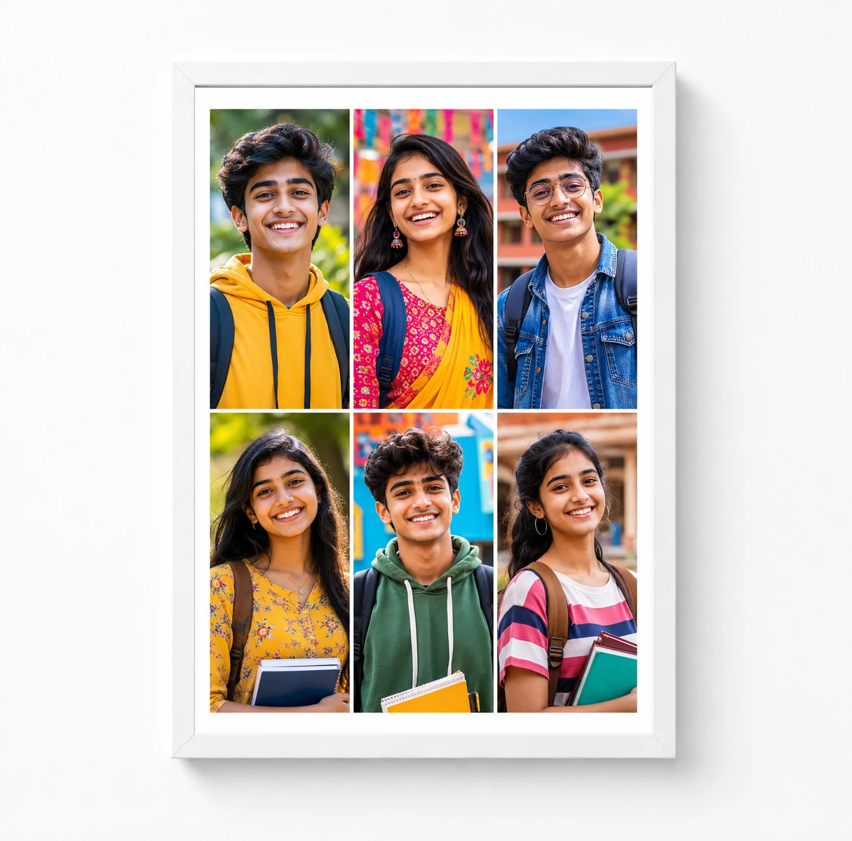 6 Photo Collage Frame 6 Portrait Pair Row Layout 3 6 Photo Collage Frame 6 Portrait Pair Row Layout - Image 3