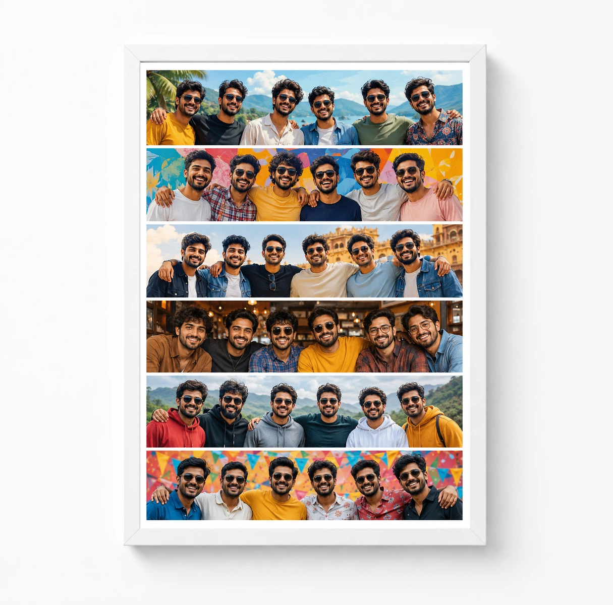 6 Photo Collage Frame Equal Row Stack 6-Panel Minimal Layout 3 6 Photo Collage Frame Equal Row Stack 6-Panel Minimal Layout - Image 3