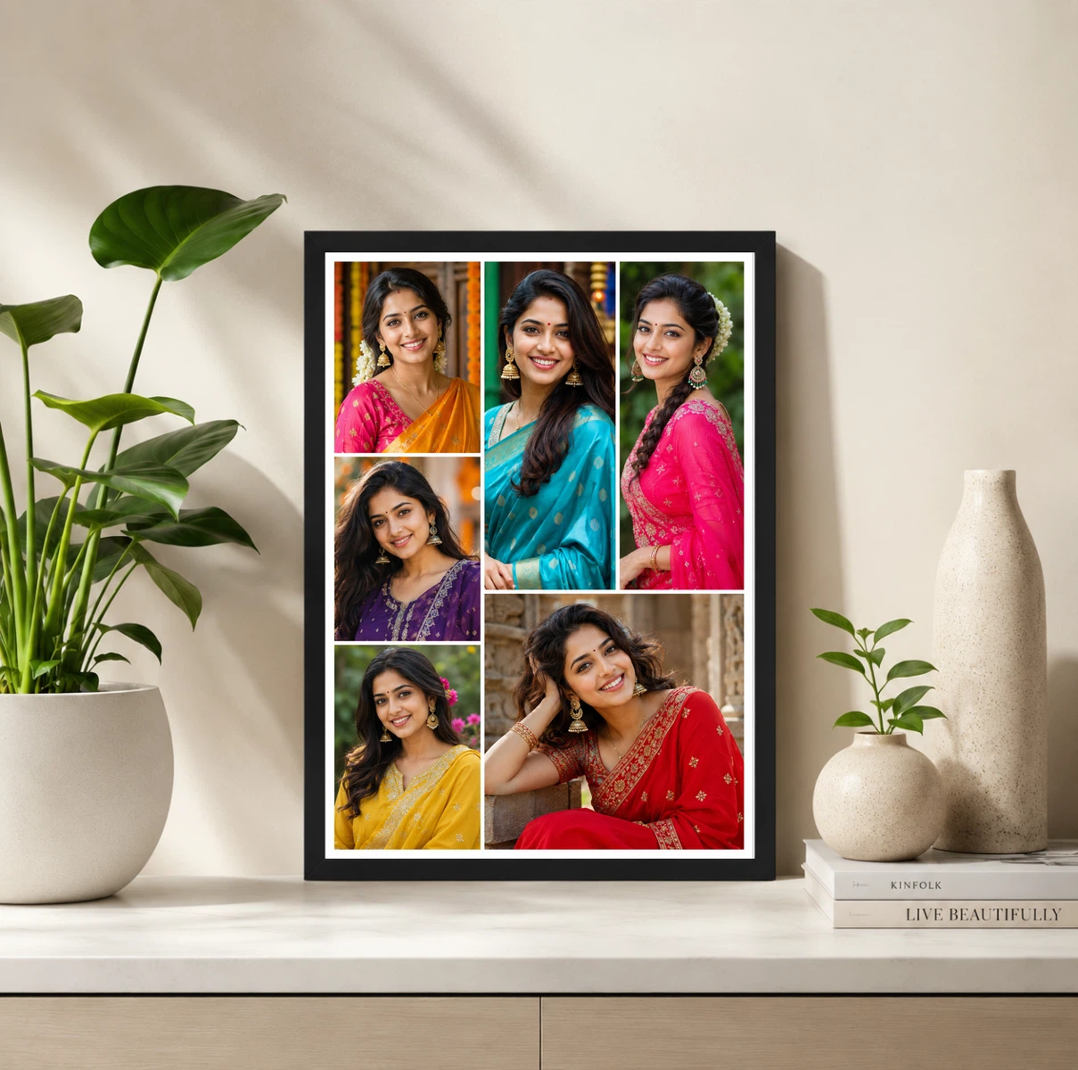 6 Photo Collage Frame L-Shape 6 Slot Split Layout 2 6 Photo Collage Frame L-Shape 6 Slot Split Layout - Image 2