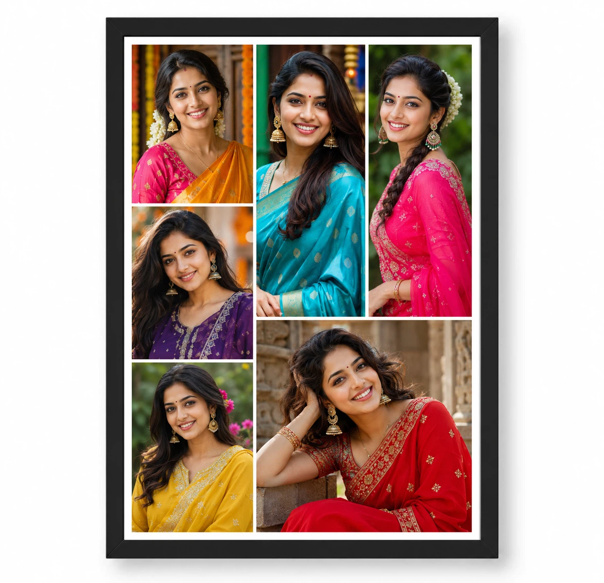 6 Photo Collage Frame L-Shape 6 Slot Split Layout 1 6 Photo Collage Frame L-Shape 6 Slot Split Layout