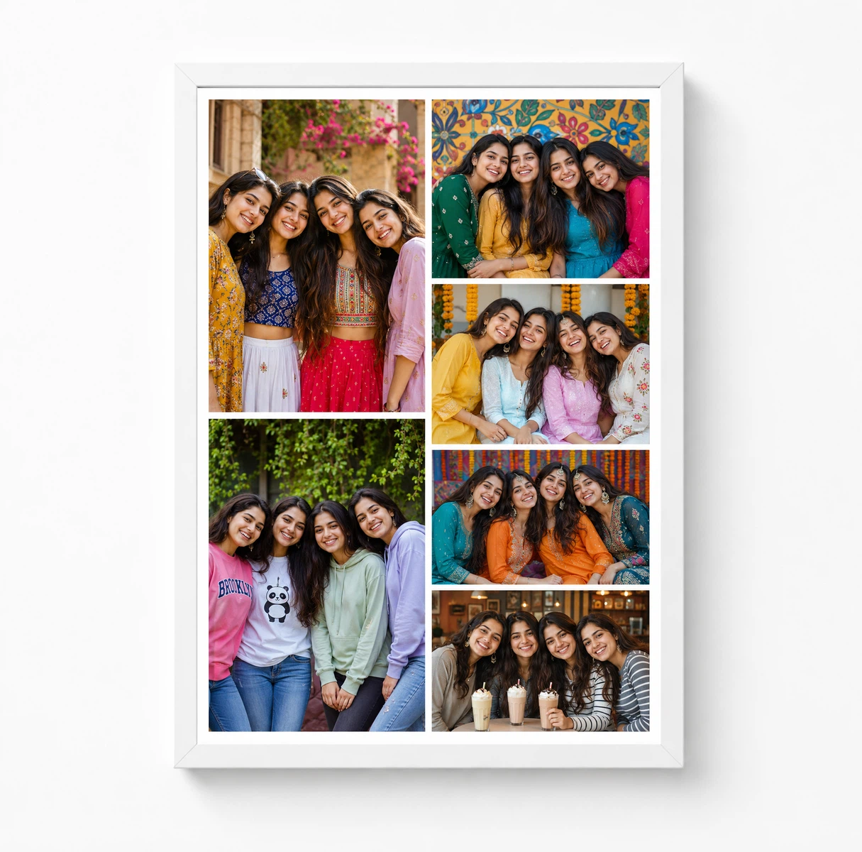 6 Photo Collage Frame Portrait Strip + Square Grid Split Layout 3 6 Photo Collage Frame Portrait Strip + Square Grid Split Layout - Image 3