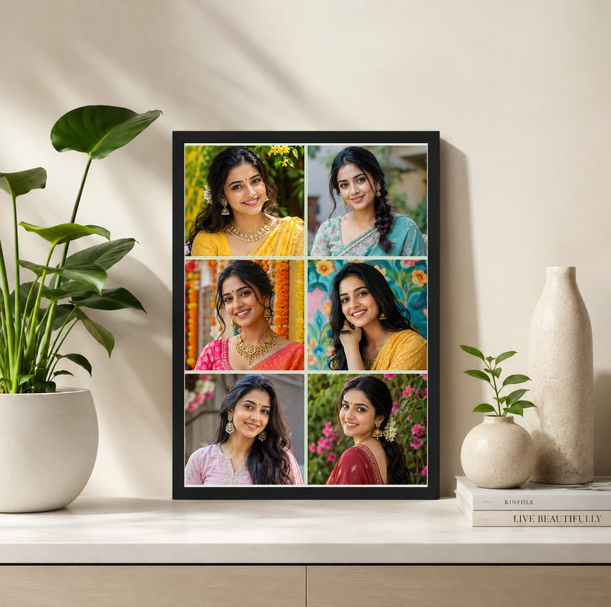 6 Photo Collage Frame Soft Sage Green 6 Slot Organic Layout 2 6 Photo Collage Frame Soft Sage Green 6 Slot Organic Layout - Image 2