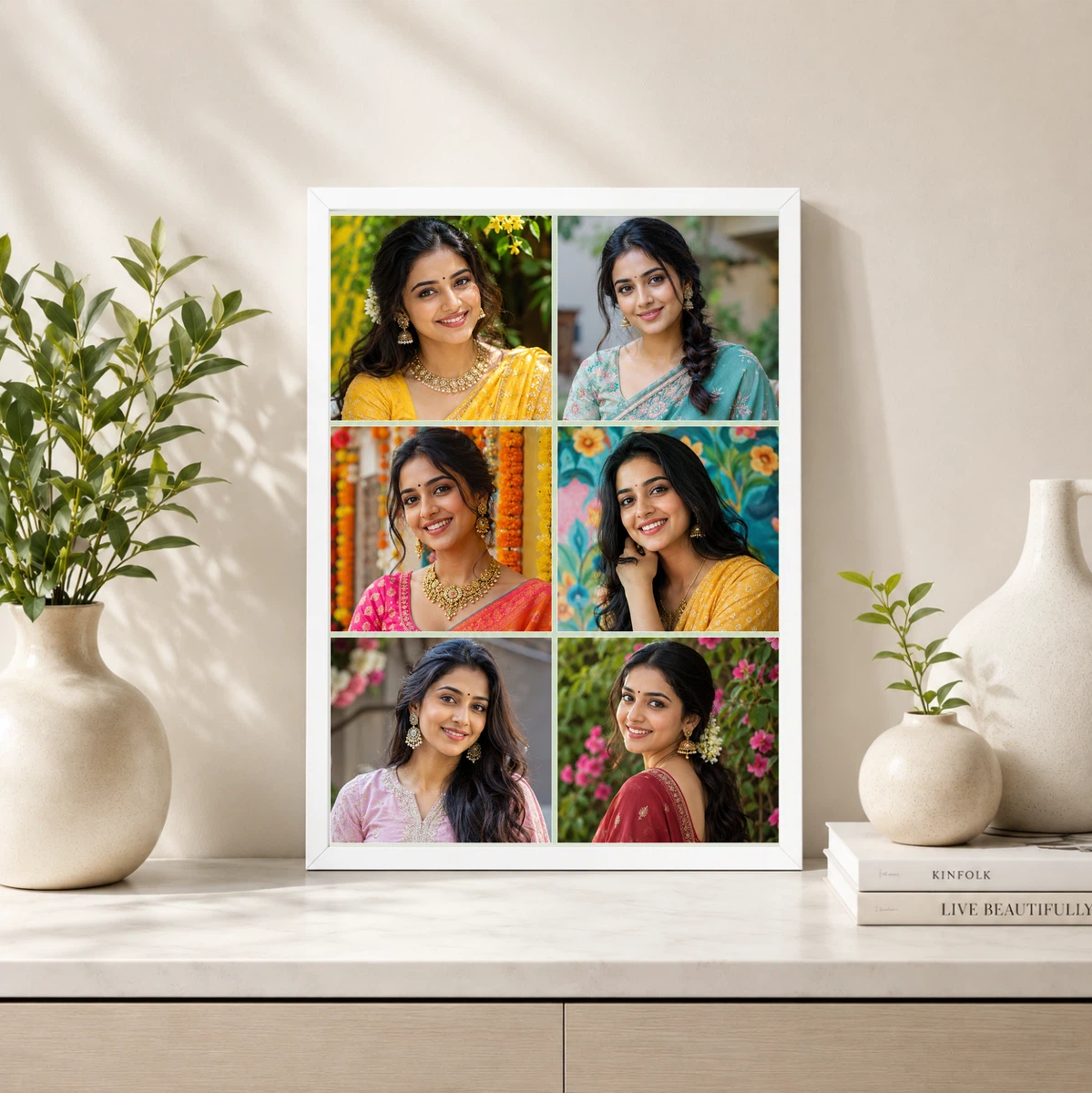 6 Photo Collage Frame Soft Sage Green 6 Slot Organic Layout 4 6 Photo Collage Frame Soft Sage Green 6 Slot Organic Layout - Image 4