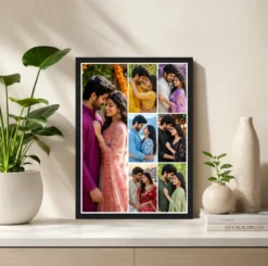 Alternative view of 7 Photo Collage Frame 1 Large Left 6 Right 3x2 Grid Layout
