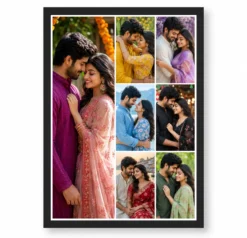 7 Photo Collage Frame 1 Large Left 6 Right 3x2 Grid Layout