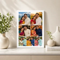 7 photo collage frame 2 top side by side 5 below 2 3 row layout india 07 white 2