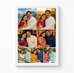 7 photo collage frame 2 top side by side 5 below 2 3 row layout india 07 white main