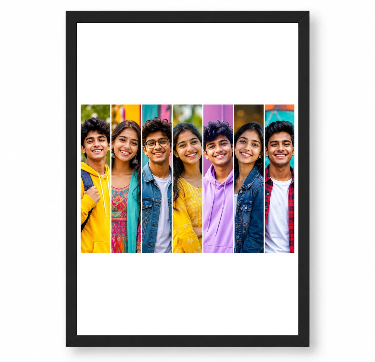 7 Photo Collage Frame 7 Equal Portrait Strip Row Layout 1 7 Photo Collage Frame 7 Equal Portrait Strip Row Layout