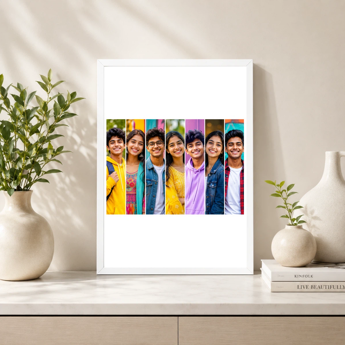 7 Photo Collage Frame 7 Equal Portrait Strip Row Layout 4 7 Photo Collage Frame 7 Equal Portrait Strip Row Layout - Image 4