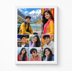 7 photo collage frame 7 tile mosaic random mix layout india 10 white main