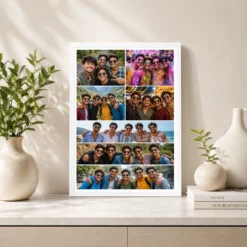 7 photo collage frame anchor bottom 4 top row 3 bottom row layout india 11 white 2