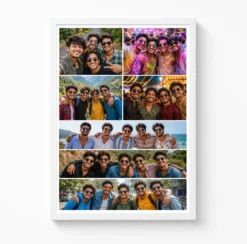 7 photo collage frame anchor bottom 4 top row 3 bottom row layout india 11 white main
