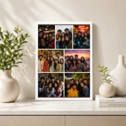 7 Photo Collage Frame Dark Charcoal 7 Slot Silver Border Layout 7 7 photo collage frame dark charcoal 7 slot silver border layout india 01 white 2