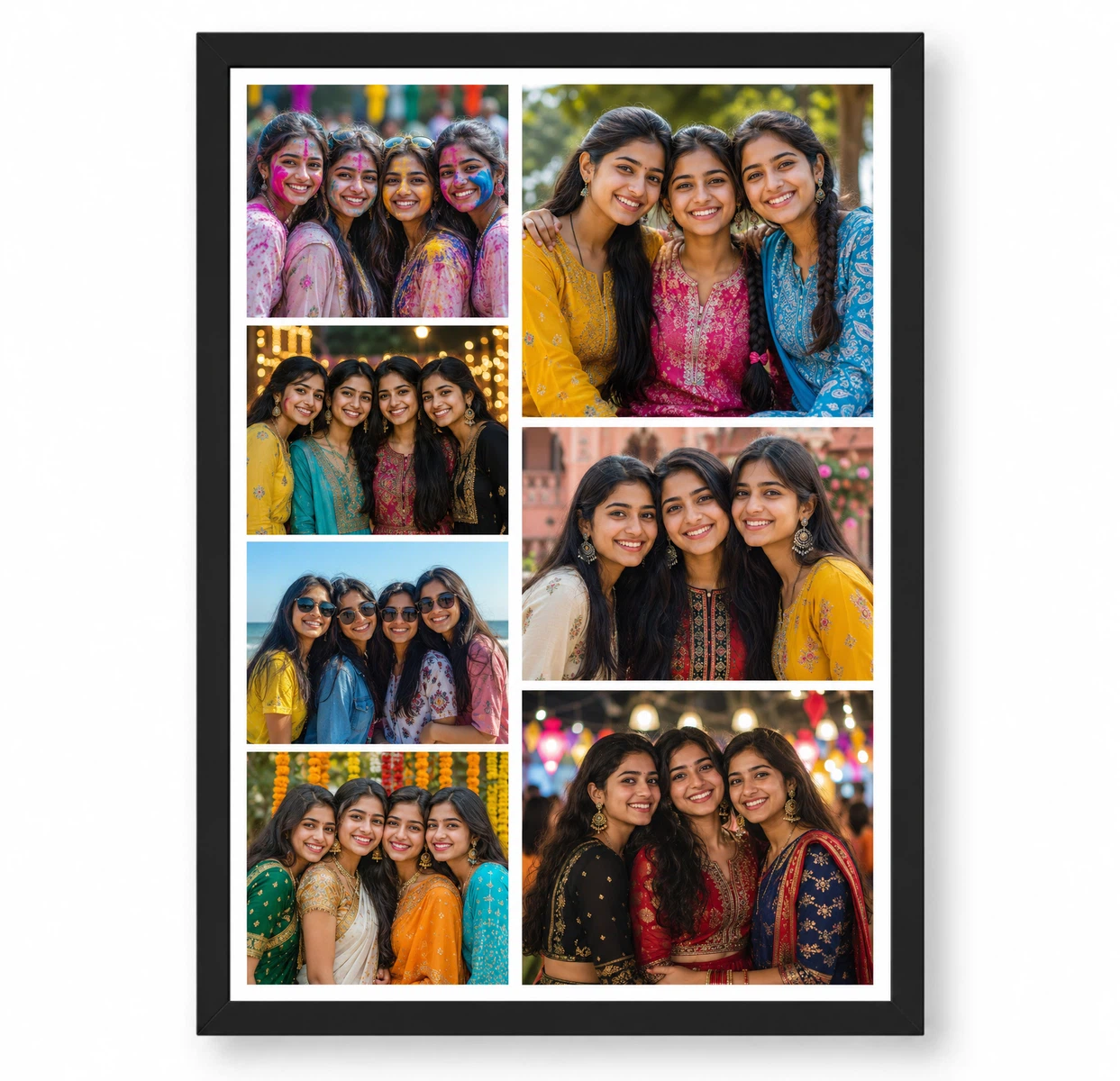 7 Photo Collage Frame Dual Column 4+3 Unequal Split Layout 2 1 7 Photo Collage Frame Dual Column 4+3 Unequal Split Layout 2