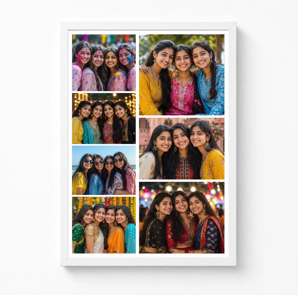7 Photo Collage Frame Dual Column 4+3 Unequal Split Layout 2 3 7 Photo Collage Frame Dual Column 4+3 Unequal Split Layout 2 - Image 3