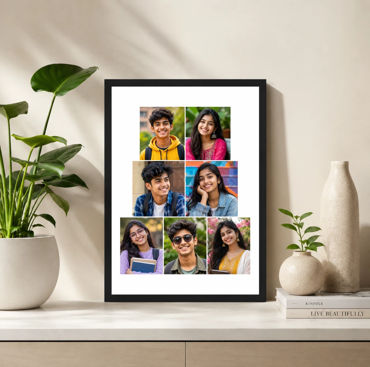 7 Photo Collage Frame Step Pyramid 3+2+2 Layout 2 7 Photo Collage Frame Step Pyramid 3+2+2 Layout - Image 2
