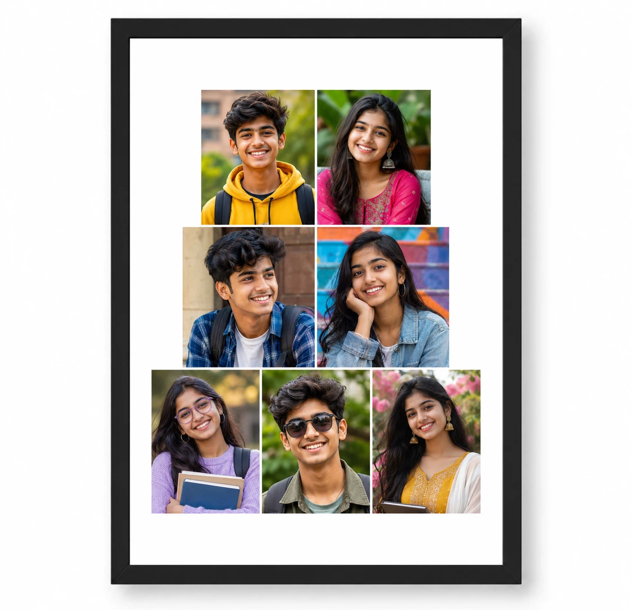 7 Photo Collage Frame Step Pyramid 3+2+2 Layout 1 7 Photo Collage Frame Step Pyramid 3+2+2 Layout