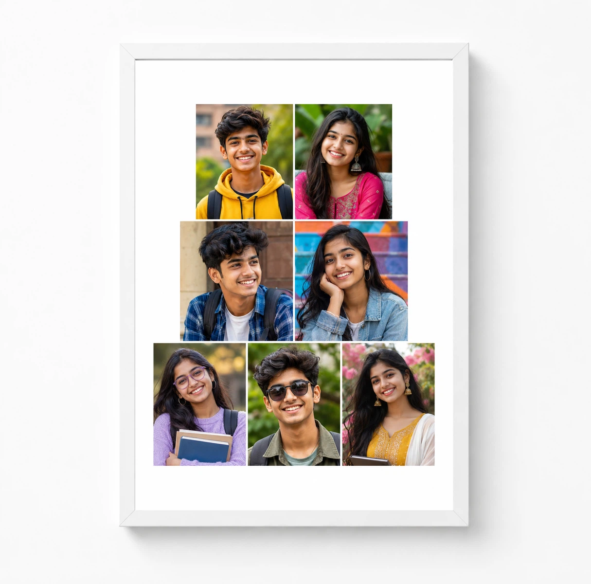 7 Photo Collage Frame Step Pyramid 3+2+2 Layout 3 7 Photo Collage Frame Step Pyramid 3+2+2 Layout - Image 3