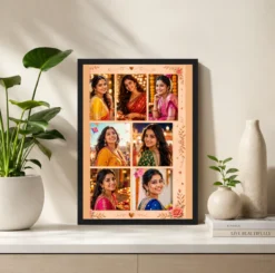 Alternative view of 7 Photo Collage Frame Warm Rose Gold 7 Slot Romantic Layout